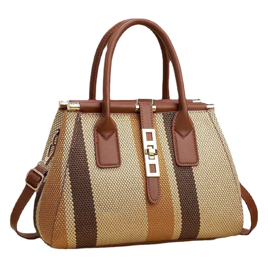 2023 nueva imitación tejida cena bolso de las mujeres de moda noble contraste color solo hombro mensajero bolso de gran capacidad transfronteriza bolsa