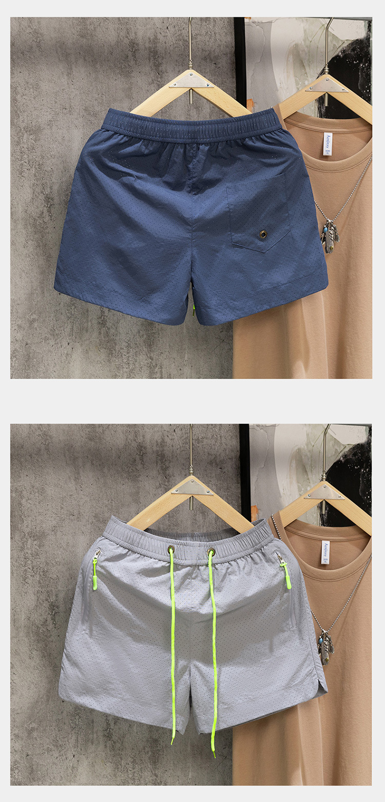Men's Style Casual Shorts Summer Trendy Mesh Three Quarter Pants Loose Fit Versatile Home Wear Outdoor Beach Wear_viptrois.com