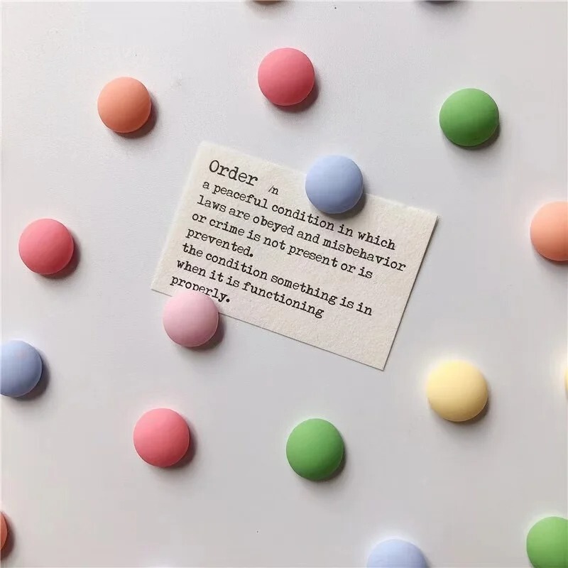 Macaron Morandi Color Semicircle Resin Magnetic Refrigerator Magnet Polaroid Photo Fixed Magnetic Sticker Refrigerator Decoration
