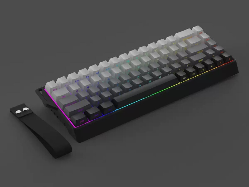 k68三模机械键盘定制LOGO无线蓝牙RGB发光机械键盘68键侧刻2.4g|undefined