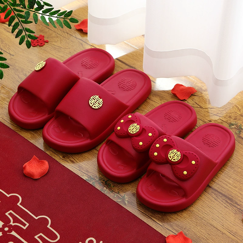 Свадебные тапочки пара летних праздничных красных свадебных принадлежностей
