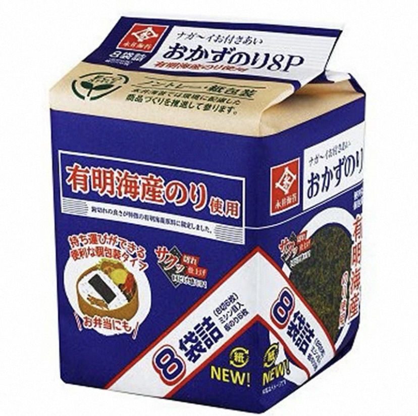 日本代购 永井海苔即食味付海苔大片装 日式料理寿司紫菜包饭零食