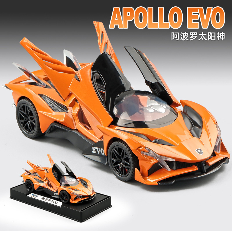 Boxed 1:32 Apollo Rambo Bugatti Bentley alloy sports car model multi-door sound and light collection ornaments