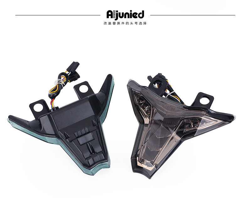 Suitable for Kawasaki Zx6R Ninja400 Modified Short Tail Rear Wing License Plate Holder Brake Tail Light with Turn Signal