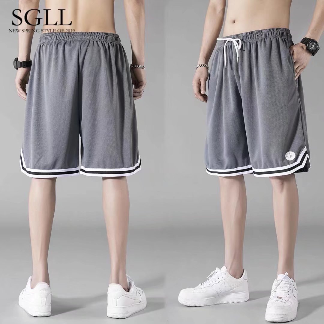 Pantalones cortos deportivos de verano para hombres pantalones exteriores flojos delgados pantalones cortos de playa de secado rápido de moda Pantalones cortos casuales de seda de hielo