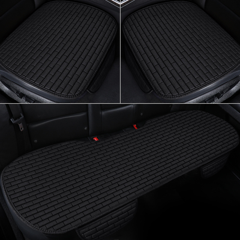 Cojín del asiento de coche conjunto de tres piezas de un solo coche base de respaldo coche conjunto completo cojín del asiento de lino cuatro estaciones cojín al por mayor image 5