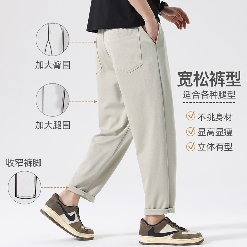 Light Luxury Lyocell Tencel Cotton Pants for Men, 2026 Spring Season, Loose Tapered Straight-Leg Pants, Versatile Casual Long Pants for Men