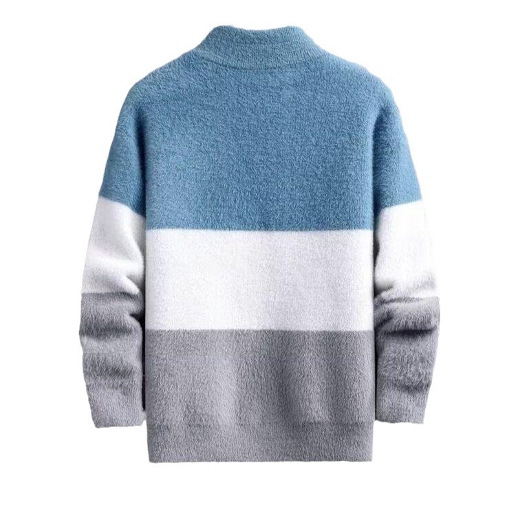 Maglione per uomo, maglione a collo alto a fondo spesso per studenti delle scuole medie e superiori, maglione in pile di visone_voghion.com