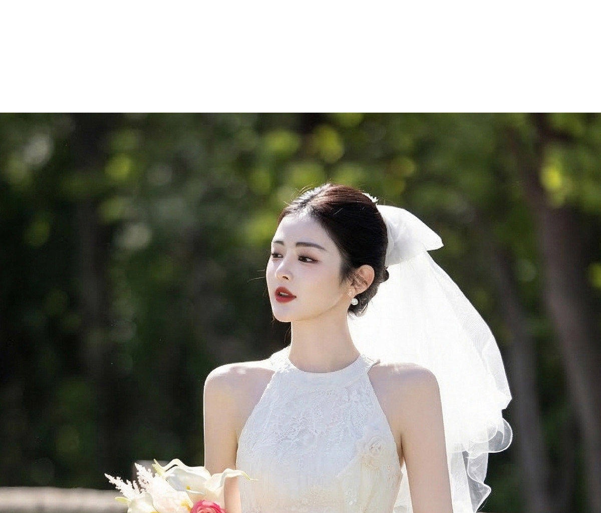 Đầm trắng dáng suông midi cổ yếm tay không – váy cưới đơn giản đi đăng ký kết hôn mùa hè — Trắng chi tiết 15