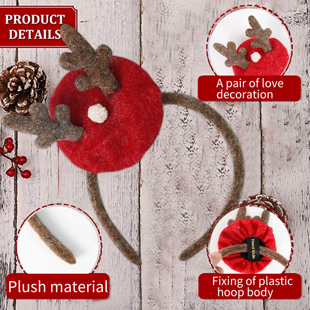 Diademas navideñas nuevas de 2025 para niños y adultos, artículos de decoración para fiestas, adornos navideños, diademas con cuernos de reno, diademas