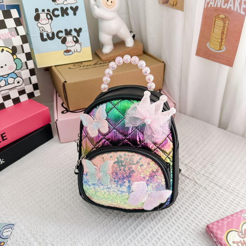 Mochila de mariposa de encaje para niños y niñas, mochila para niños, jardín de infantes, mochila para bebés, mochila de moda de sequillas para niños