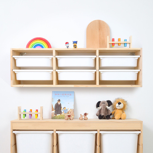 Cross-border children's room toy storage rack wall-mounted wall storage rack baby toy classification sorting box storage cabinet