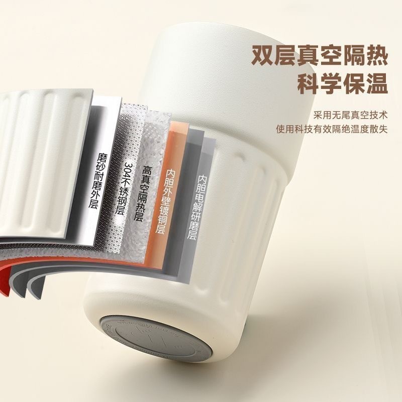 316不锈钢智能咖啡杯保温杯礼品高颜值便携提绳水杯学生随行杯子|undefined