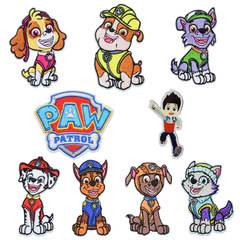 Paw Paw Team animated embroidery cloth patch dog shield patch patch cross-border hot selling children's clothing bag computer embroidered label