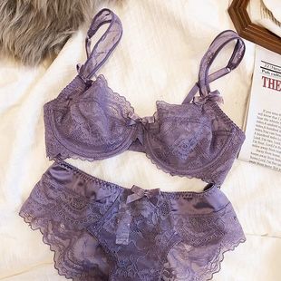 Sexy underwear, supporting ultra thin breathable bra top, set