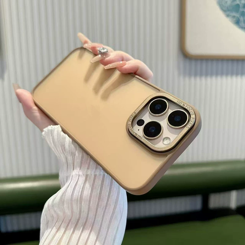 Яблоко, совместим с iPhone 16, чехол для телефона pro, матовый металлический защитный кейс