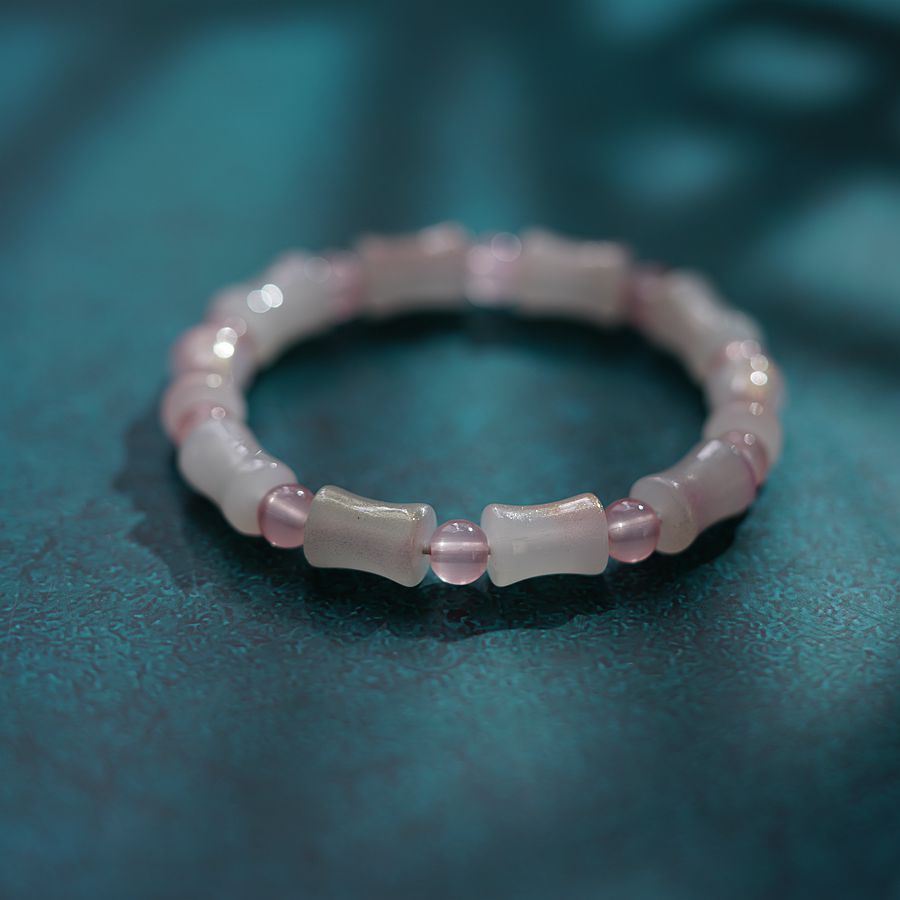 thumbnail image 1 of Examen en tierra pulsera mujer trenzada mano cuerda suerte bambú pulsera niños cuerda roja niñas regalo estilo pastoral 880G gradiente rosa uno, 1 of 2