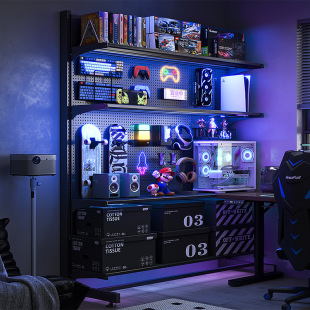 Vertical Cave Board Storage Rack Floor E-sports Room Decoration Metal Storage Rack Punch-free Computer Desktop Transformation