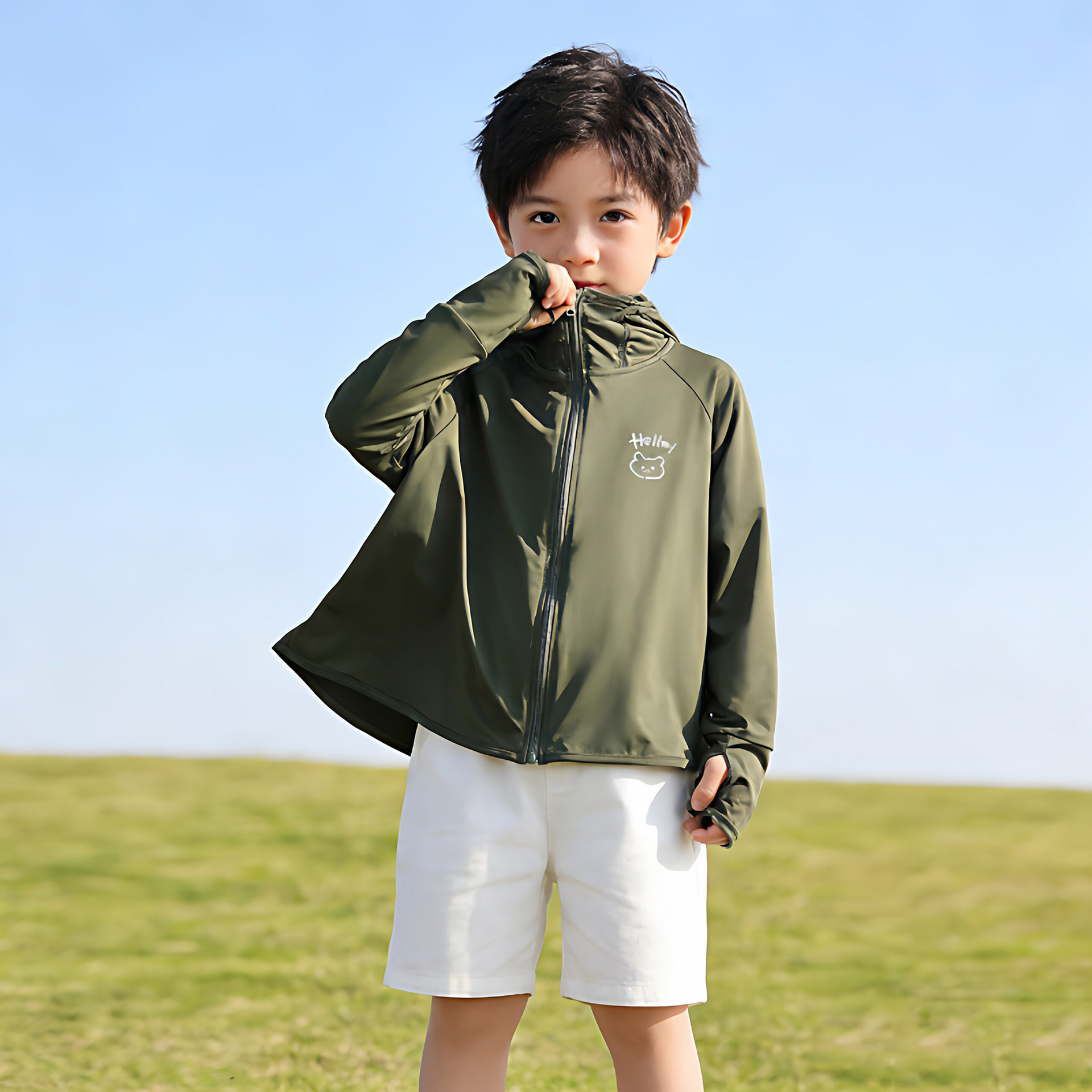 Solid dark green / L100cm