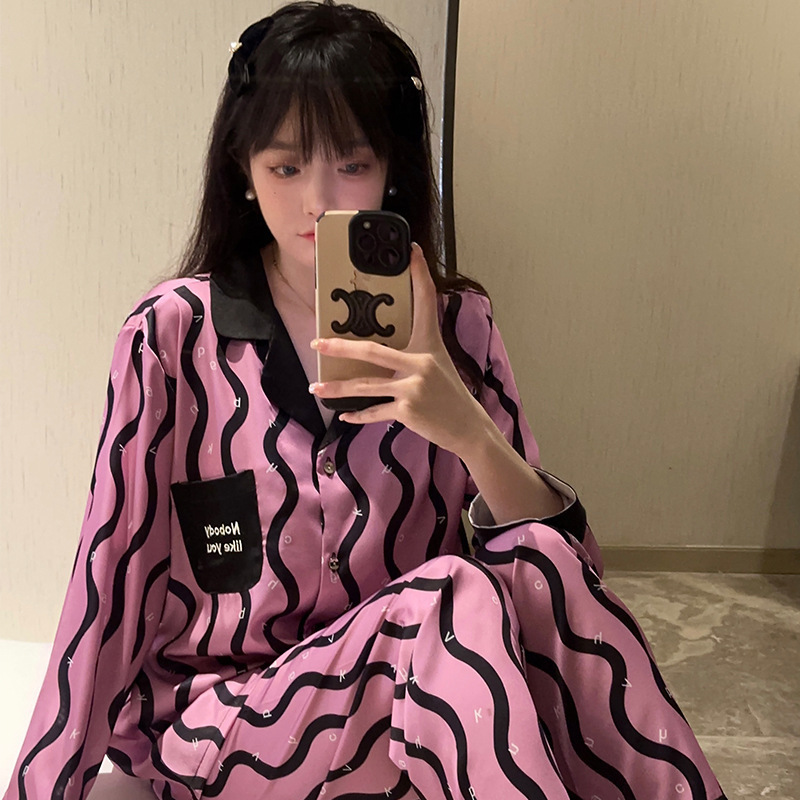 [Good morning Barbie] herringbone pajamas for women 2023 new spring and autumn long sleeve design high-grade home wear