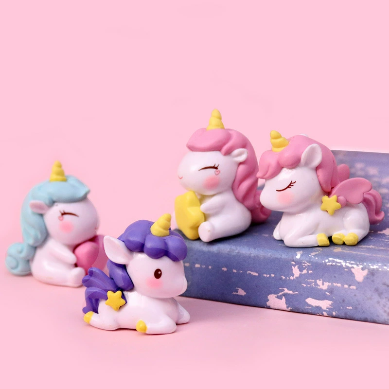 Минифигурка, мультяшная игрушка, пони, кукла для стола, украшение для ногтей, единорог