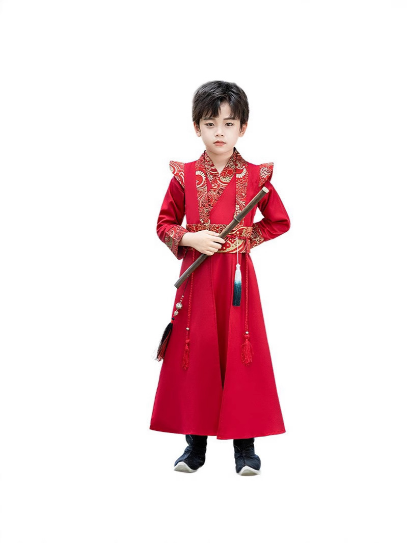 Trajes antiguos para niños, vestidos chinos, vestidos chinos, vestidos de primavera y verano, vestidos de rendimiento de tres caracteres