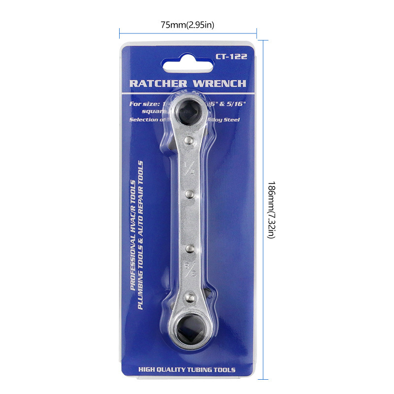 双头四用棘轮扳手制冷用棘轮扳手 弯头棘轮扳手 插卡包装同丰利和