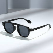 新款复古小圆框墨镜韩版素颜显脸小时尚墨镜男女防紫外线墨镜高级