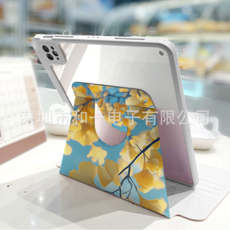Apple iPadに適したペンスロット付きの絶妙なカスタマイズされた3つ折り360度回転タブレット保護ケース、スリープウェイクアップ付き|undefined