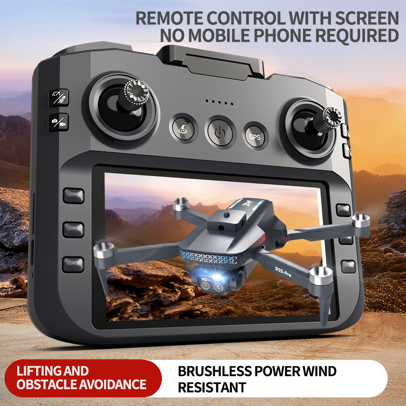 跨境新款无人机航拍电调可升降避障带屏幕无刷电机四轴飞行器玩具