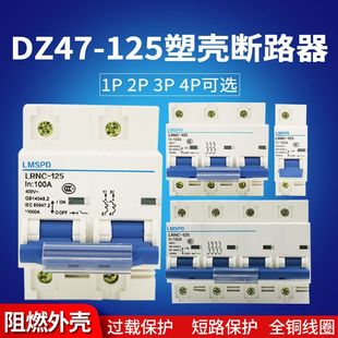 Foreign Trade Export Dz47-125 1P2P3P4P Plastic Case Circuit Breaker Nc125H Air Switch 80A100A125A