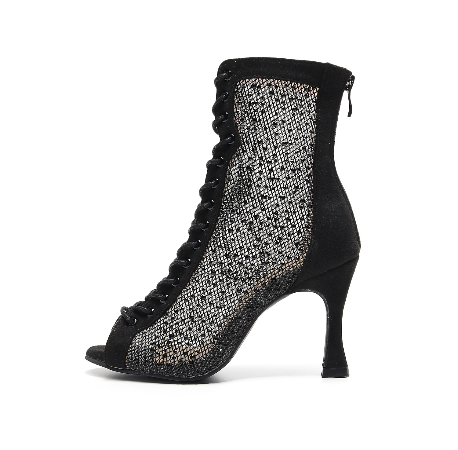 Dancing women's shoes hot diamond four seasons new black high heel dance boots soft sole fashion autumn and winter jazz dance heels_voghion.com