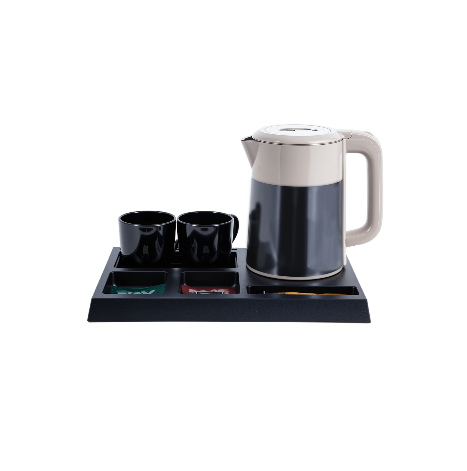 Kit de hervidor de agua eléctrica para habitaciones de hotel de pequeña capacidad 304 revestimiento de acero inoxidable