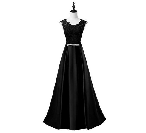 Comercio exterior de Europa y América Amazon AliExpress deseo nuevo encaje cuello redondo sin mangas vestido largo