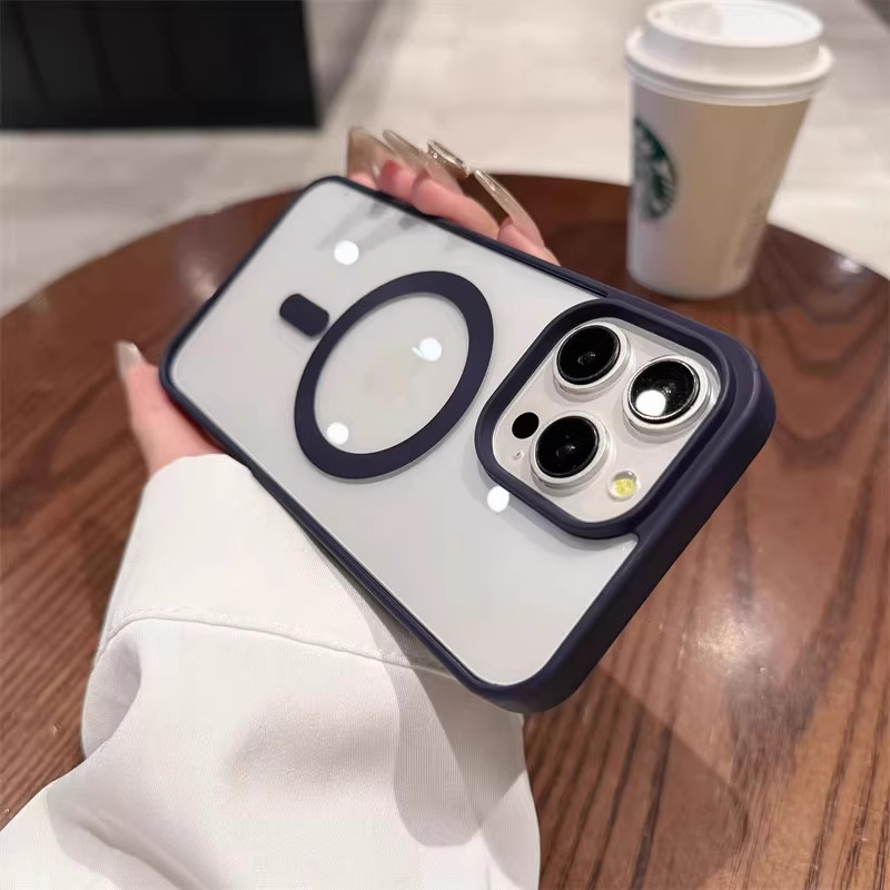 Magnética simple nueva sensación de alta gama adecuada para Apple 15/16ProMax funda para teléfono móvil 13/14 pareja 15 transparente 16