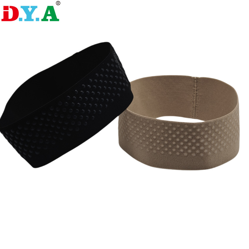 苏州工厂定 制5CM圆波点滴硅胶松紧带肤色袜裤防滑弹力橡筋