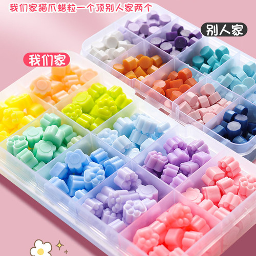 Fire paint wax granules 24 colors boxed fire paint seal tools full set wholesale wax granules multi-color styles fire paint wax granules