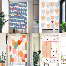 北欧门帘卧室简约布艺装饰帘子厨房布帘半帘空调挂帘家用隔断布帘