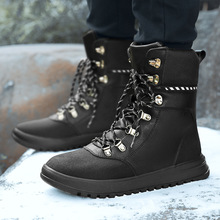 廠家直供跨境冬季男士高幫靴子加絨保暖棉鞋雪地靴登山鞋戶外男鞋