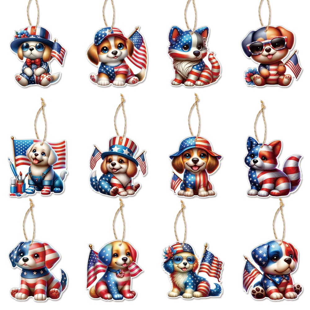 Nuevo colgante de decoración del Día de la Independencia de EE. UU., Regalo de fiesta del Día de la Independencia, colgante de decoración en maceta