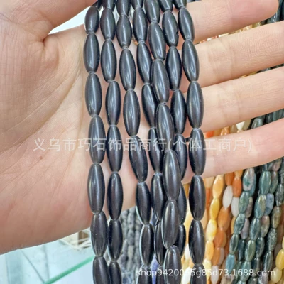 pink crystal, tiger eye stone: Zərgərlik ara hissələri - natural-obsidian-616mm