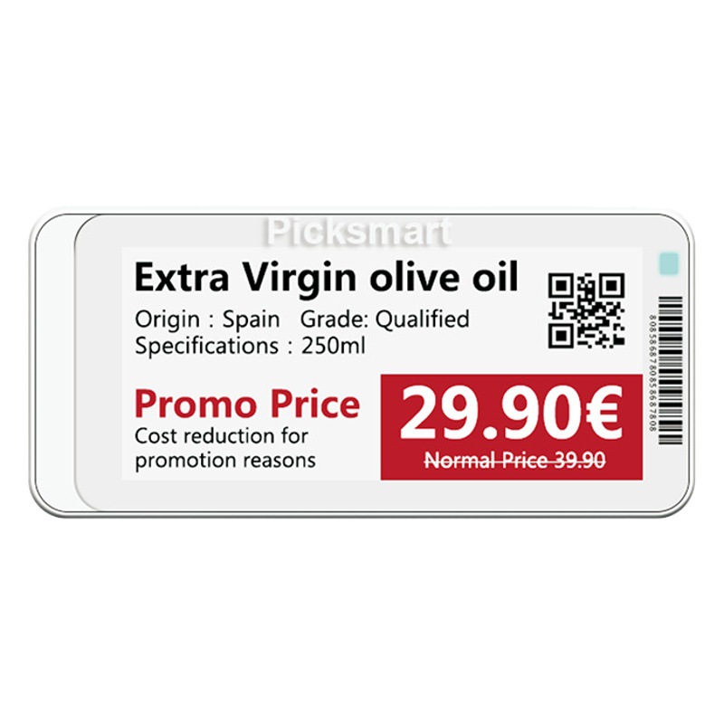 2.9-pulgadas Bluetooth supermercado inteligente pantalla de tinta acuático fresco precio electrónico etiqueta electrónica estante etiqueta Pike inteligente
