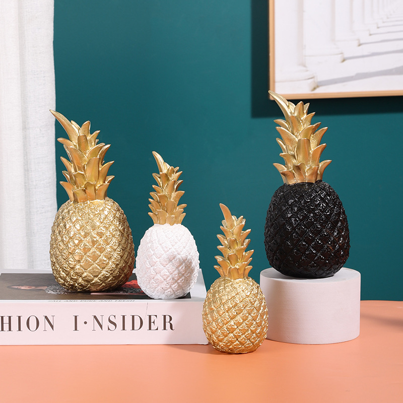 Modern Simple Pineapple Resin Ornaments Home Model Room Soft Decoration Entrance Bookcase Wine Cabinet Book Desktop Decoration Furnishings