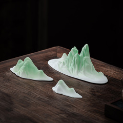 Ceramic Thousand Miles of Rivers and Mountains Rockery Ornaments New Chinese Zen Style Home Entrance Fish Tank Landscape Soft Desktop Decoration