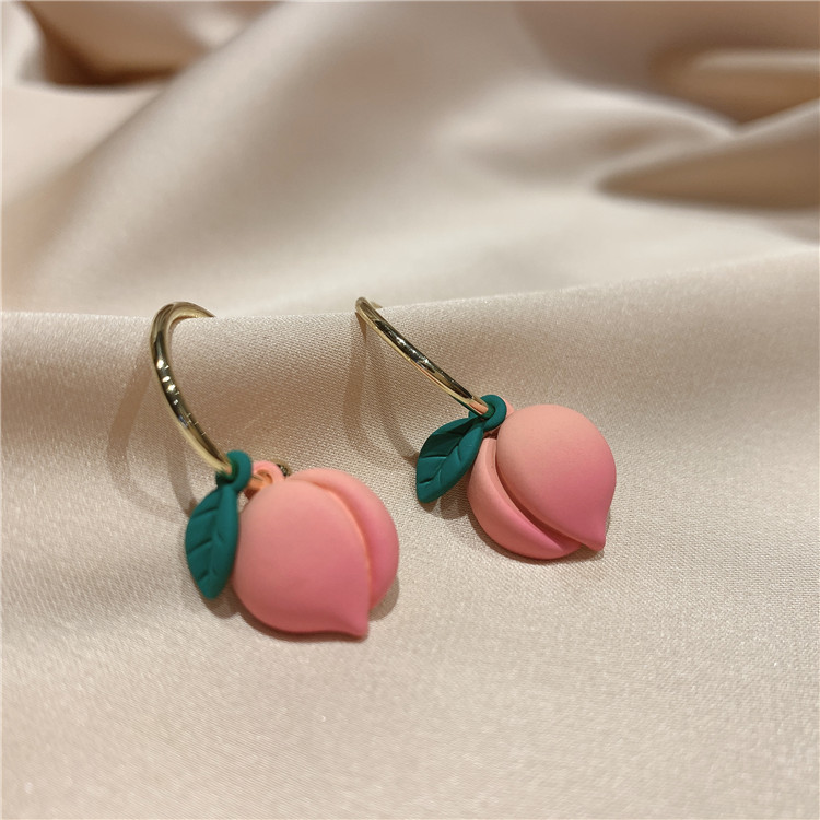 Pendientes De Aleación De Melocotón Rosa De Moda display picture 6