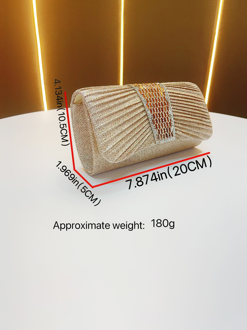Nuevo vestido transfronterizo, bolso de cena, embrague de mujer, bolso de mano pequeño con diamantes de imitación, bolso de mensajero, bolso diagonal de un solo hombro con diamantes