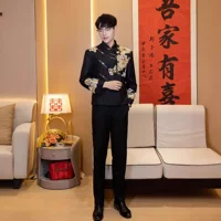 Новый китайский стиль мужской костюм Zhongshan мужской свадебный костюм костюм свадебный костюм свадебный жених платье помолвка костюм Tang осень