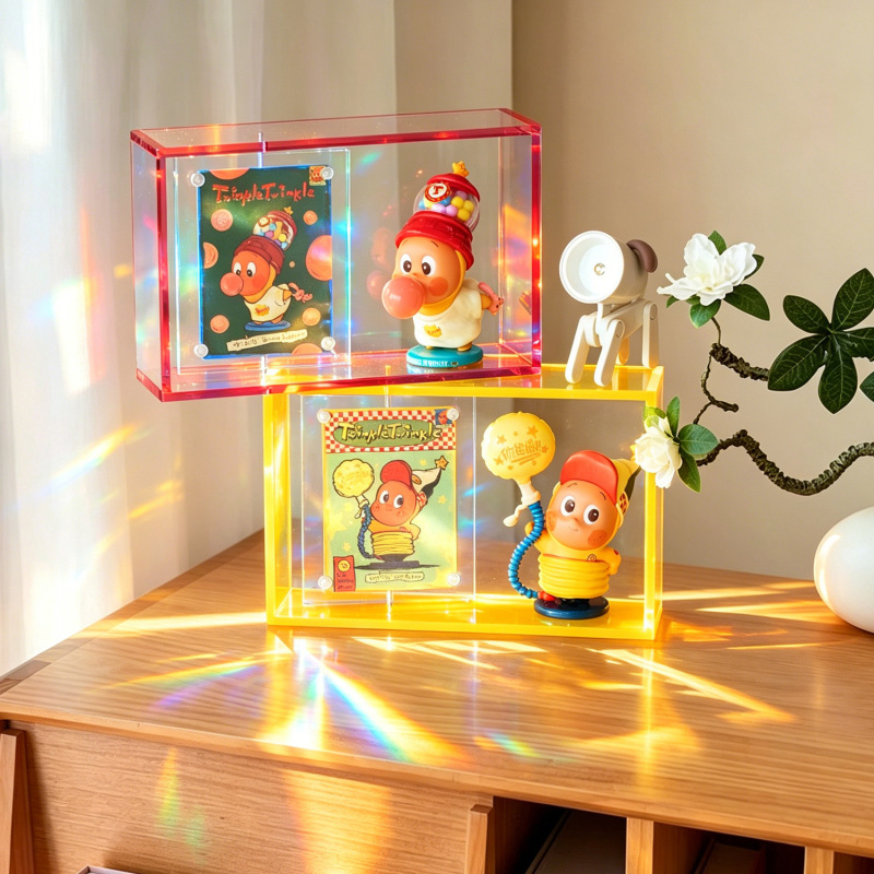 Acrylic rotating photo frame wholesale, starman blind box figure storage display frame, bedroom decorative picture frame ornament