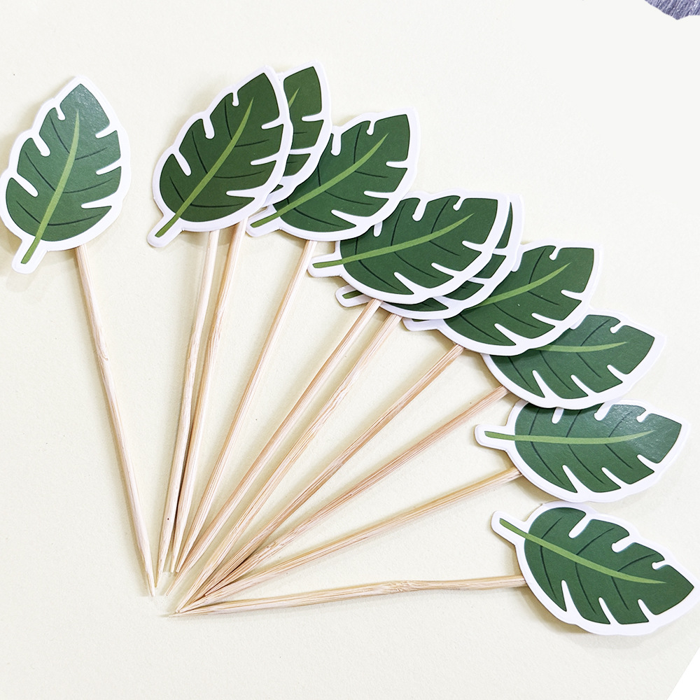 Amazon Sticker de frutas desechables, tarjeta de pastel, tortuga, firma de hojas, fiesta de carnaval, decoración de postres, tarjeta de inserción