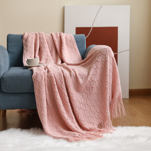 INS Sofa Blanket Knitted Small Blanket Diamond Nap Blanket Air Conditioning Blanket Bed Cover Blanket Lunch Blanket Blanket